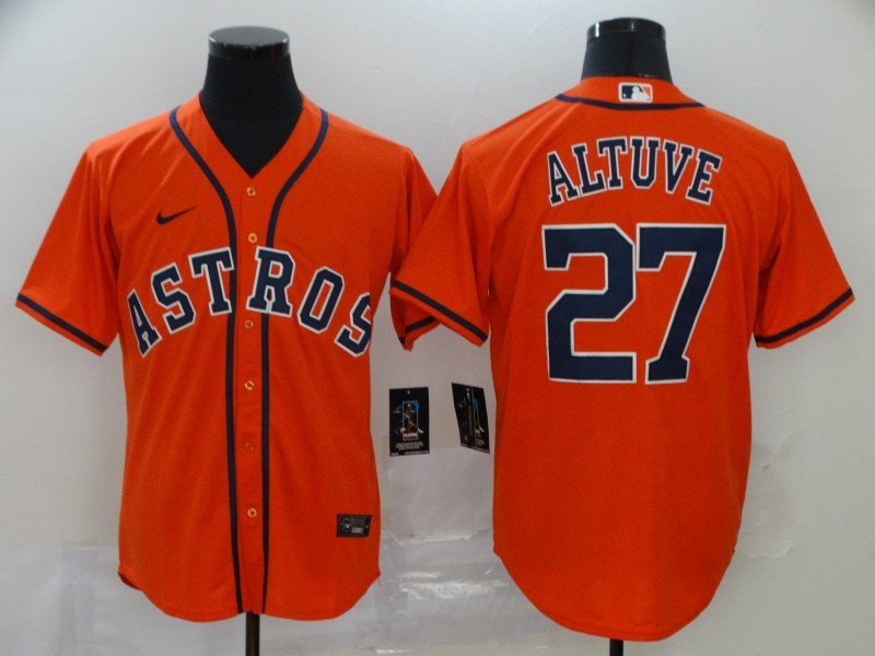 Men's Houston Astros Jose Altuve #27 Orange Baseball Jersey